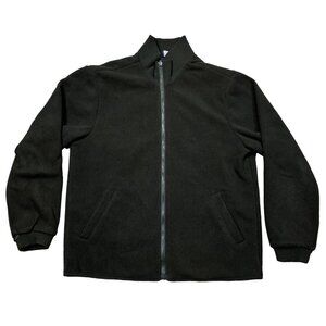Roundtree & Yorke Mens Black Full Zip Jacket Lined Mock Neck Freece Pockets Sz M